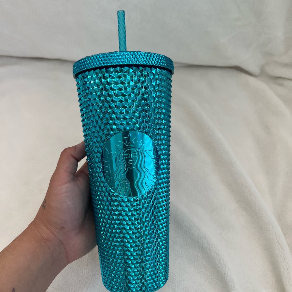 Starbucks Teal Studded Tumbler with Straw